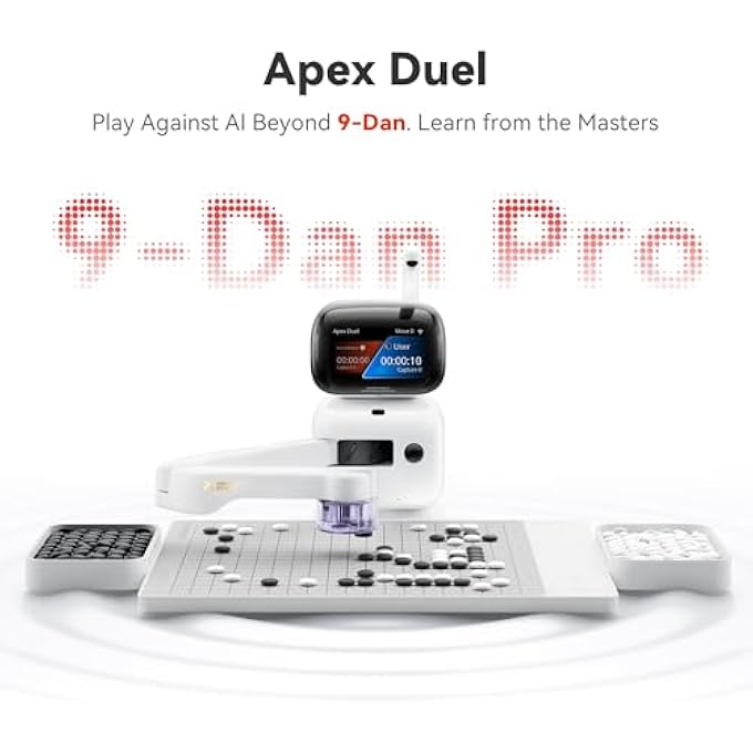 rayihni SENSEROBOT GO PROFESSIONAL  SMART GO BOARD WITH ROBOT ARM, 23 AI LEVELS FOR ALL LEVELS, APEX DUEL, REAL TIME PARTY ANALYSIS, WI-FI OTA UPDATES - Image 5